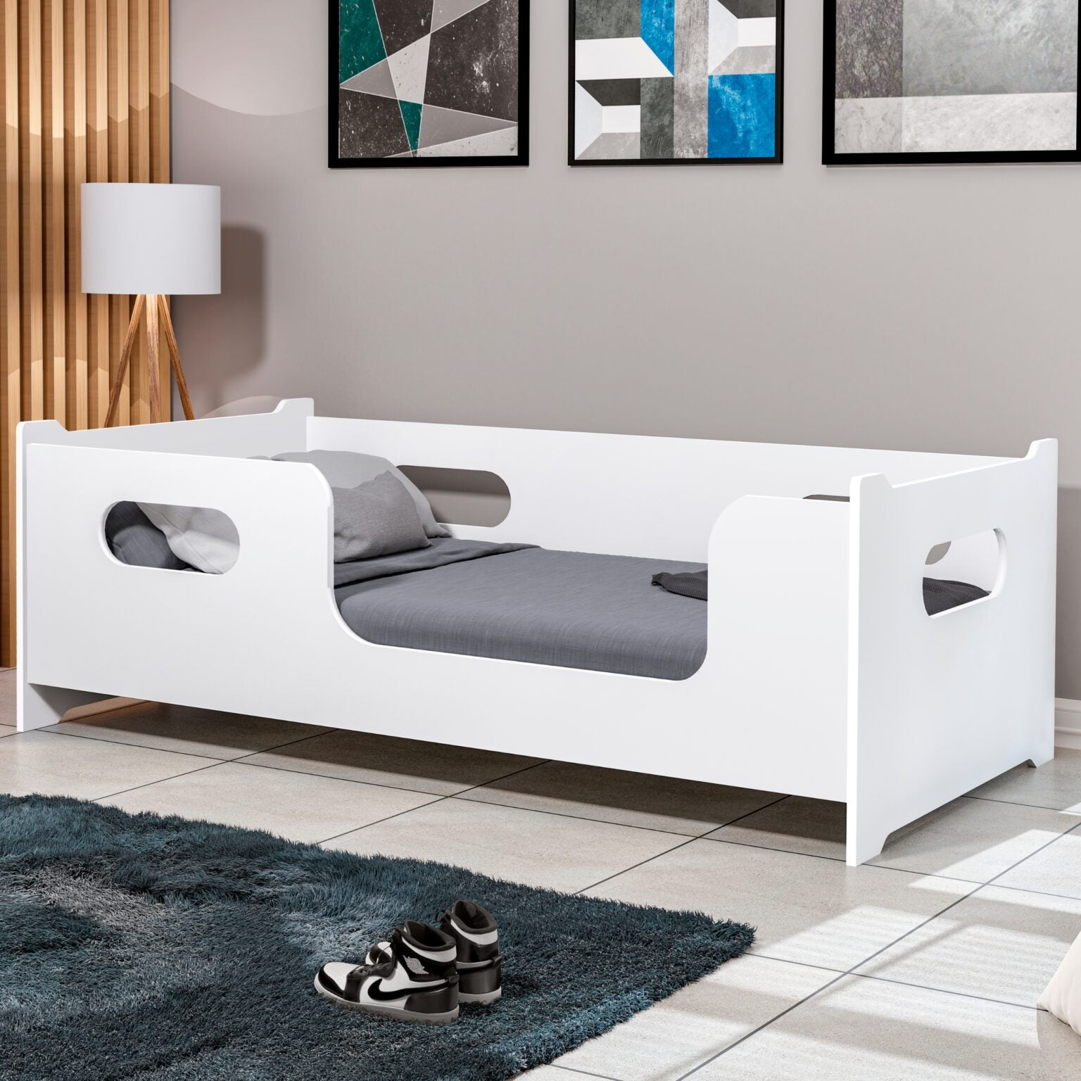 Cama Montessoriana Solteiro Encanto Branco – Gabrielli