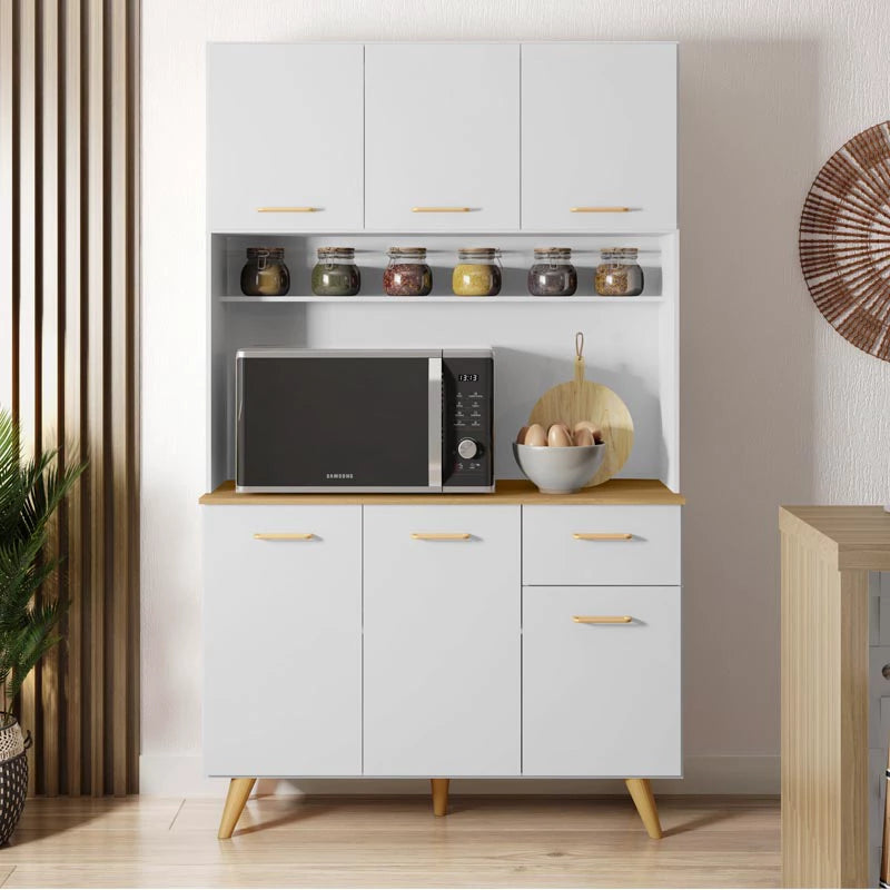 Kit Cozinha Lívia 6 Portas 1 Gaveta Larg. 1.10m Branco Poliman - Móveis furniture