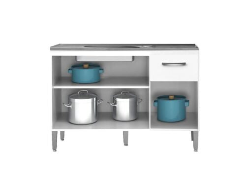 Balcão de cozinha França para pia 1,18 – Branco