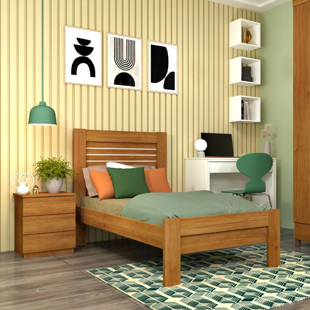 Cama Solteiro Safira TCIL 100% MDF Cinamomo - Móveis furniture