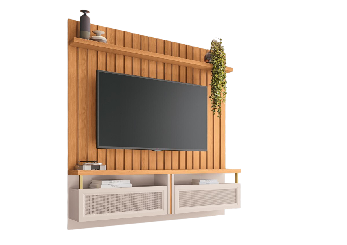 Home Suspenso até 70″ Átrio 1.8 Cinamono/Off Whit - Móveis furniture