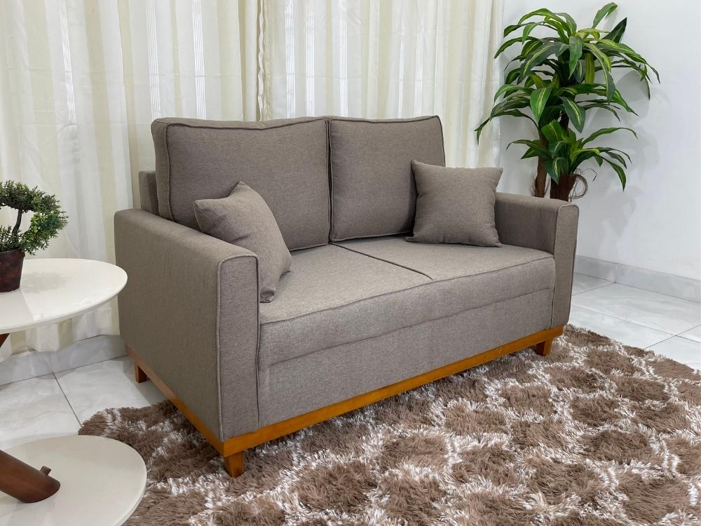Sofá 2 lugares Slim 1.40m – Marrom Linho - Móveis furniture