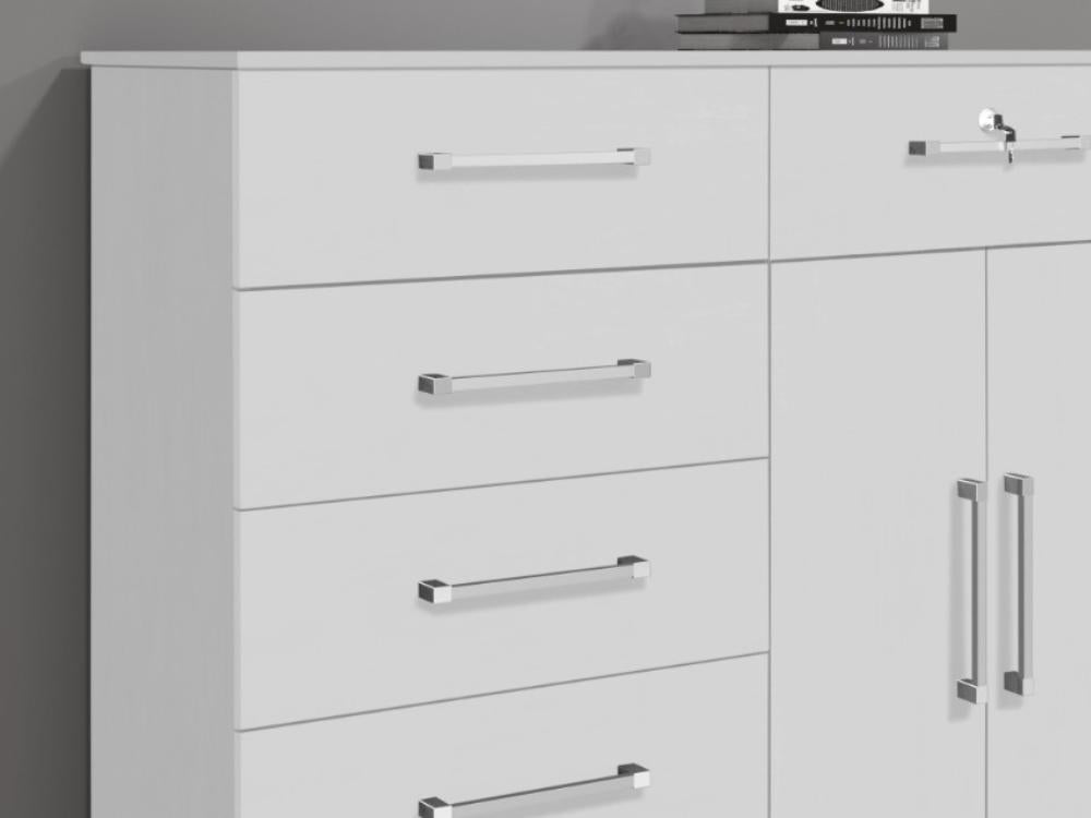 Cômoda 6 gavetas 2 portas Ref.: 021 – Branco - Móveis furniture