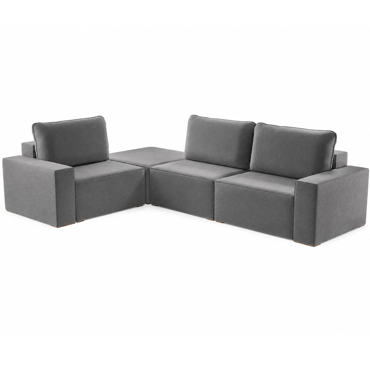 Sofá Modular Lecanton em Veludo 4 Peças 5 Lugares Império