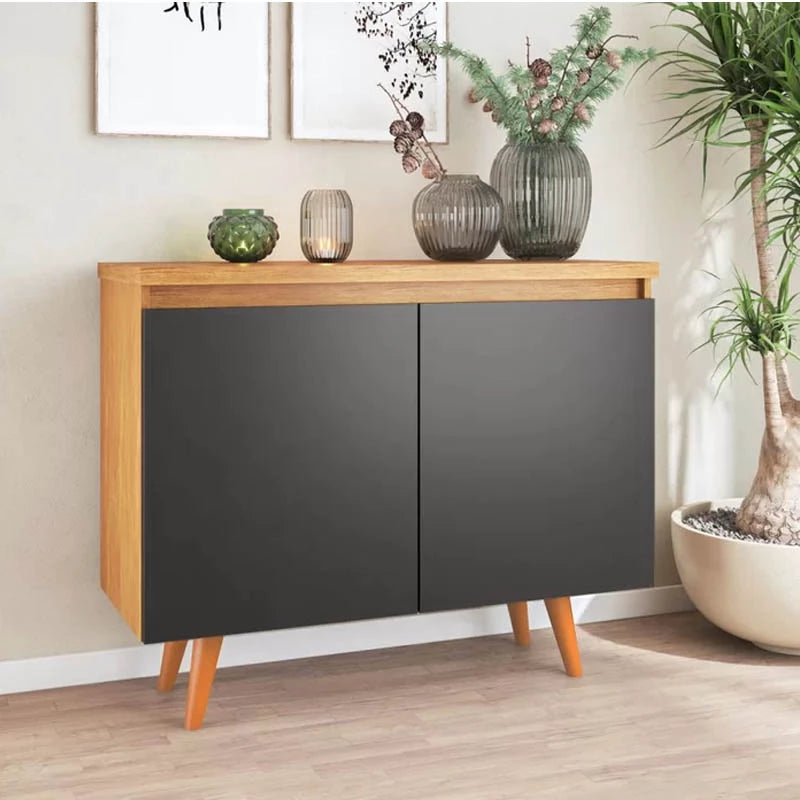 Buffet Uno com 2 Portas larg. 1.01m Mel/Preto Viero - Móveis furniture