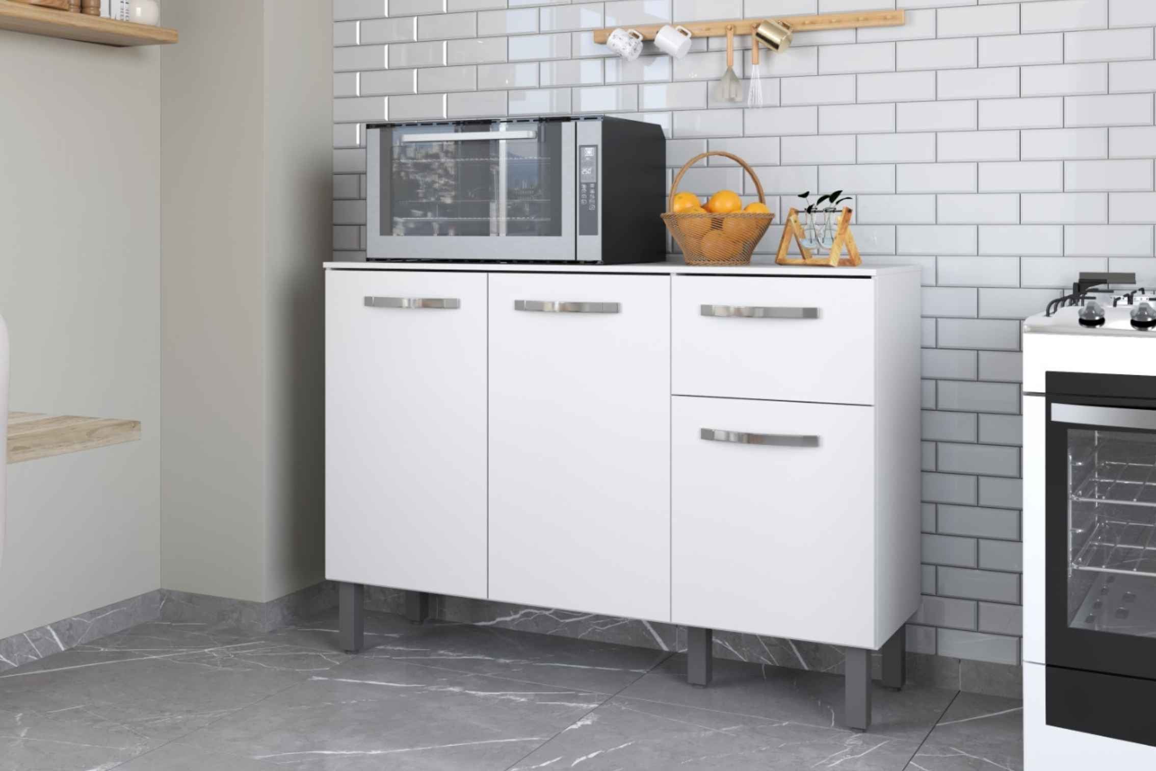 BALCAO 120 C/ TAMPO MILA BRANCO – FIORELLO