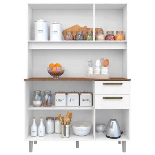 Armário de cozinha 120cm 6 portas 2 gavetas Pop Off White - Zanzini PR - Móveis furniture
