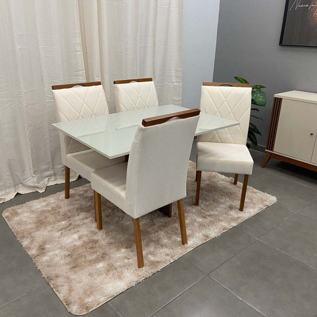 Mesa de Jantar Los Angeles 120x80cm com 4 Cadeiras - Móveis furniture