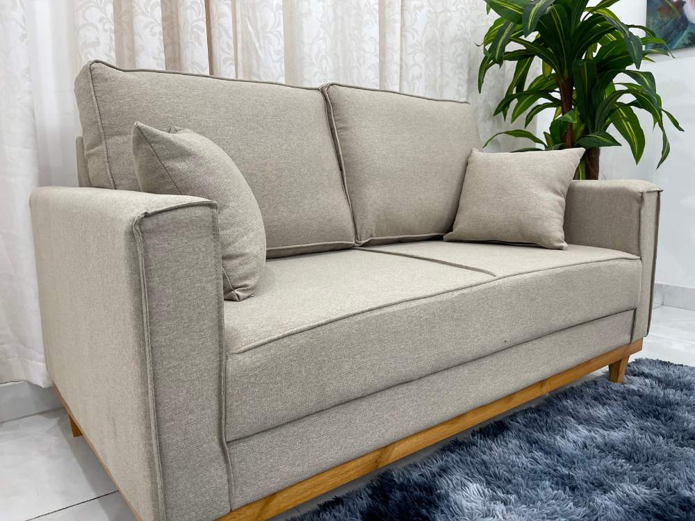 Sofá 2 lugares Slim 1.40m – Bege Linho - Móveis furniture
