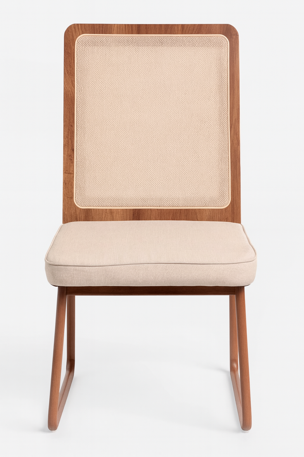 Kit 2 Cadeiras Wood 1751 em Aço e Mdf Tecido Linho Carraro