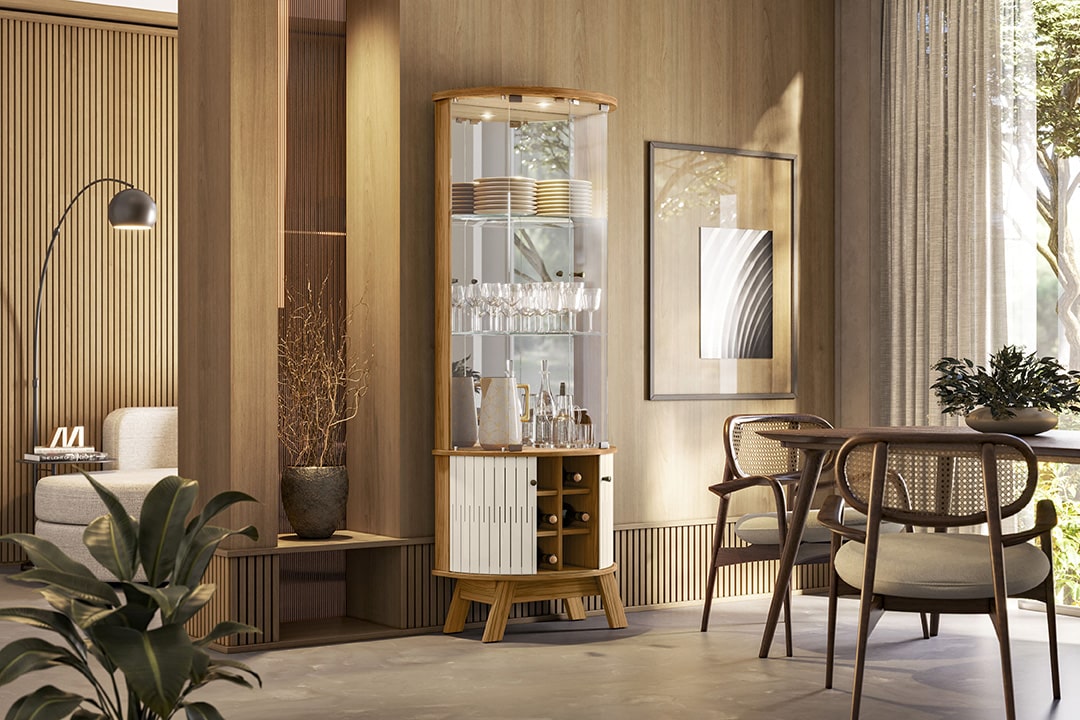 Cristaleira Marina 4P Naturale.Off White - Móveis furniture