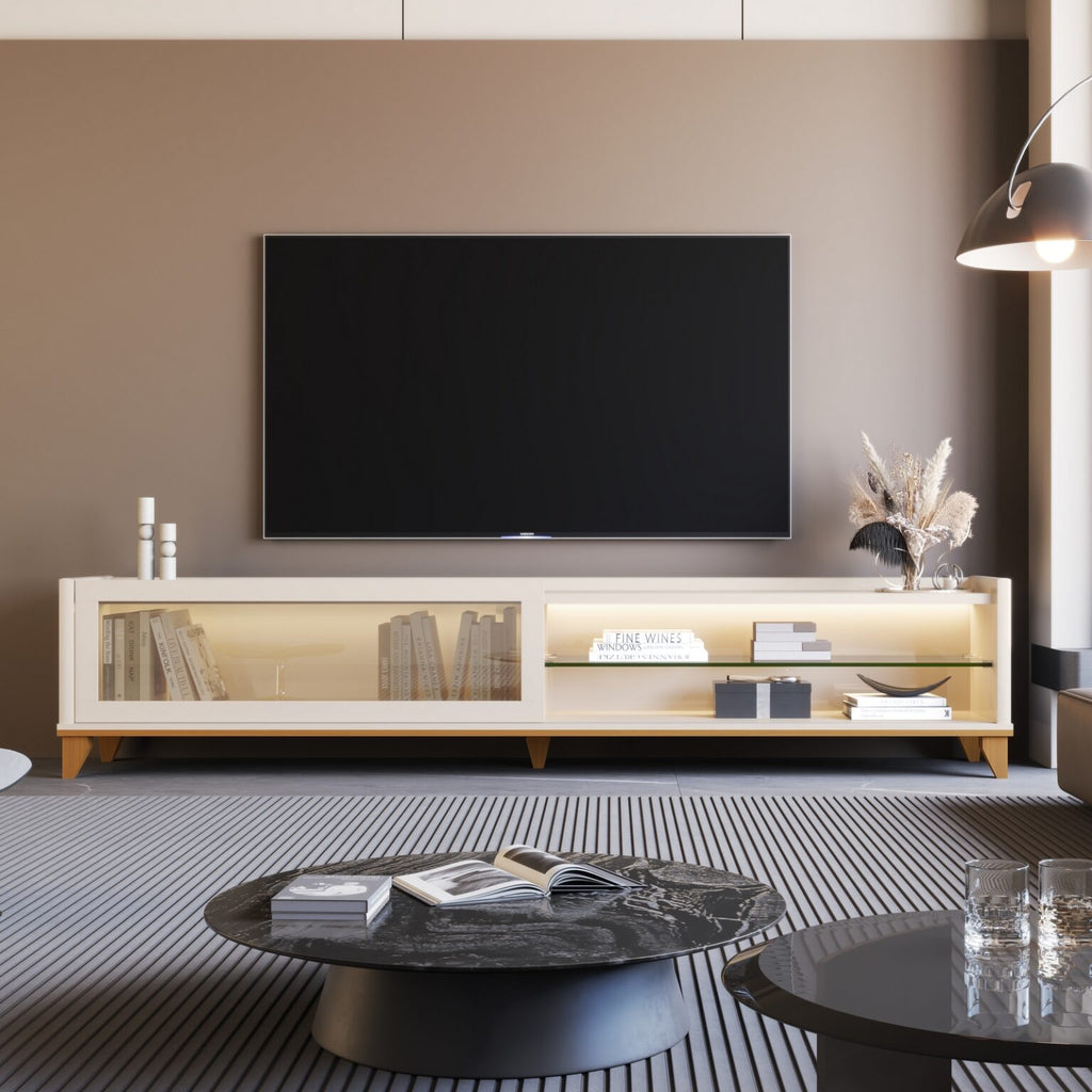 Rack até 75″ Vellaro 1.8 Off White – EDN MÓVEIS