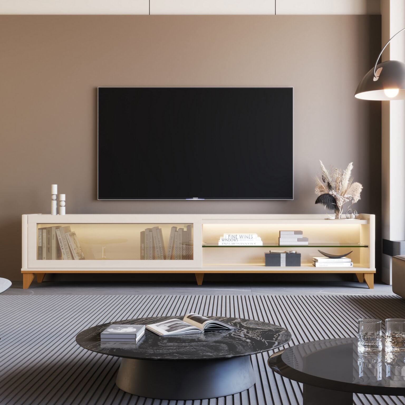 Rack até 75″ Vellaro 1.8 Off White – EDN MÓVEIS