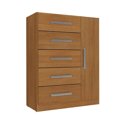 Cômoda Corais 5 Gavetas 1 Porta Larg. 0.68m Cinamomo - Móveis furniture