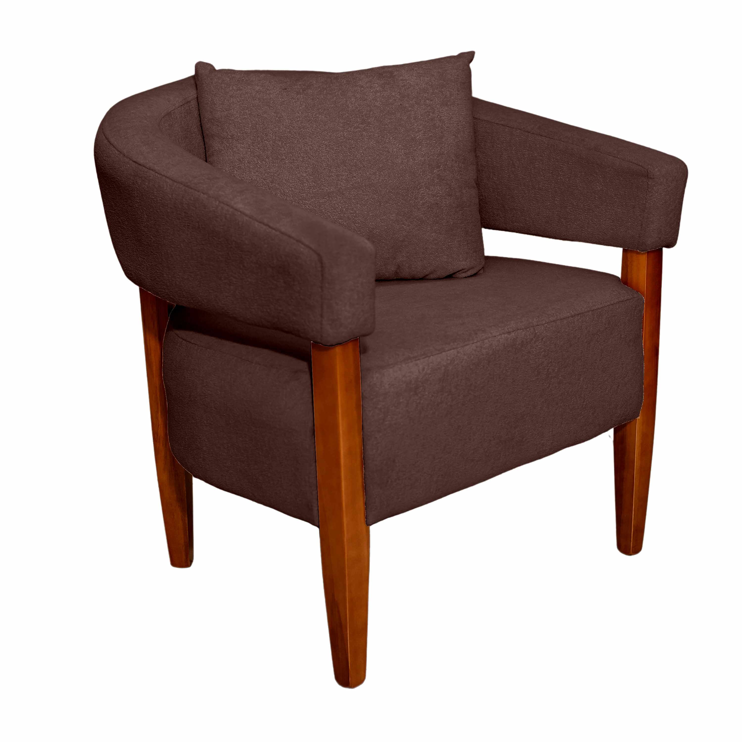 Poltrona Safira Veludo Inca Marrom 17 Bem Estar Estofados