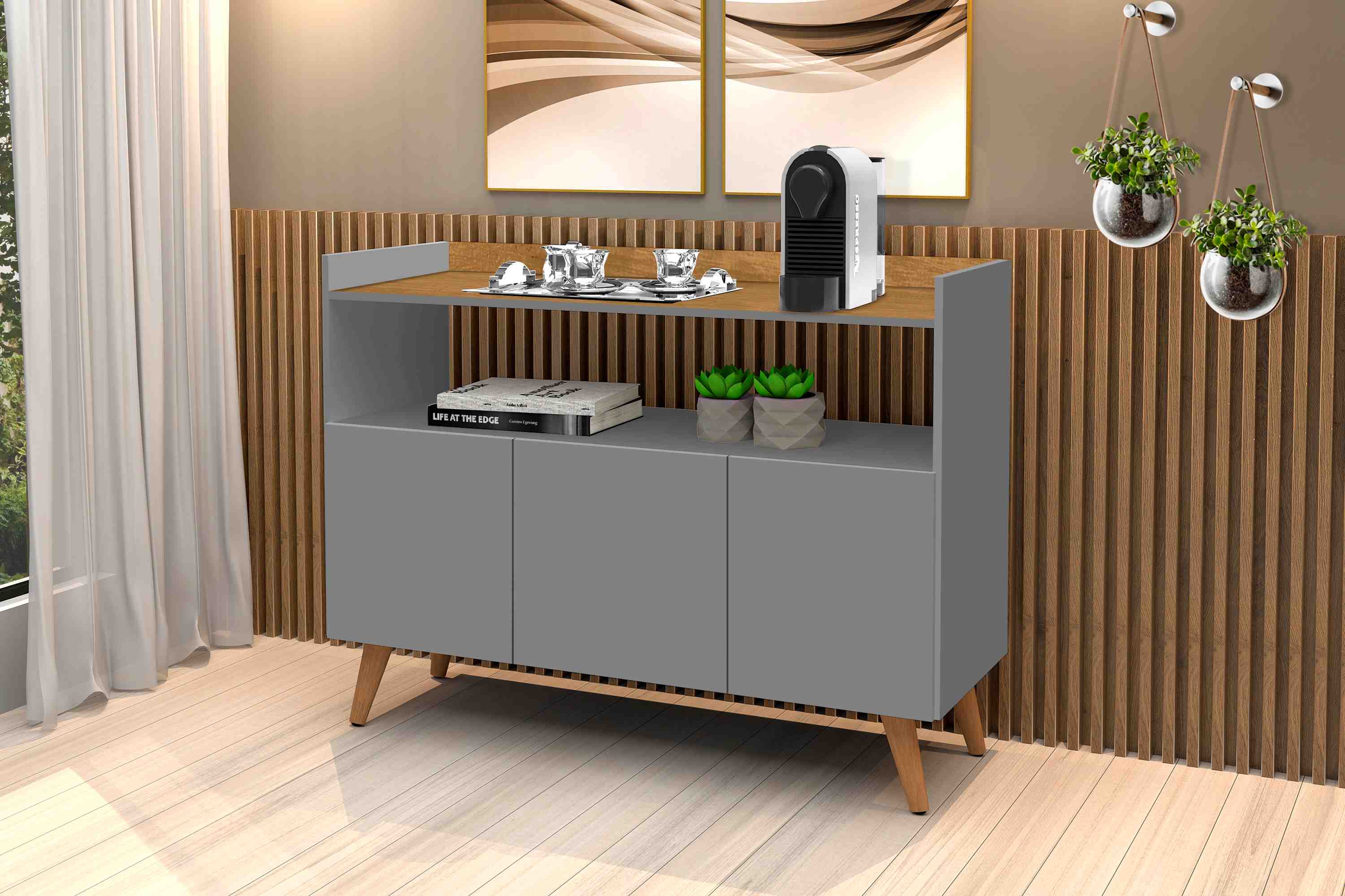 Buffet Master 3P Cinza.Nature - Móveis furniture