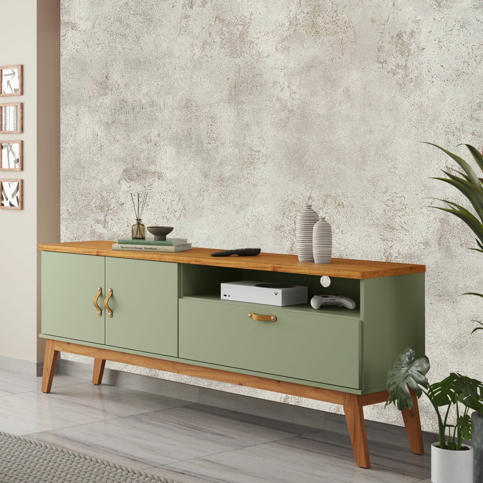 Rack Sirius 1.6 Alecrim/Cinamono – PATRIMAR - Móveis furniture