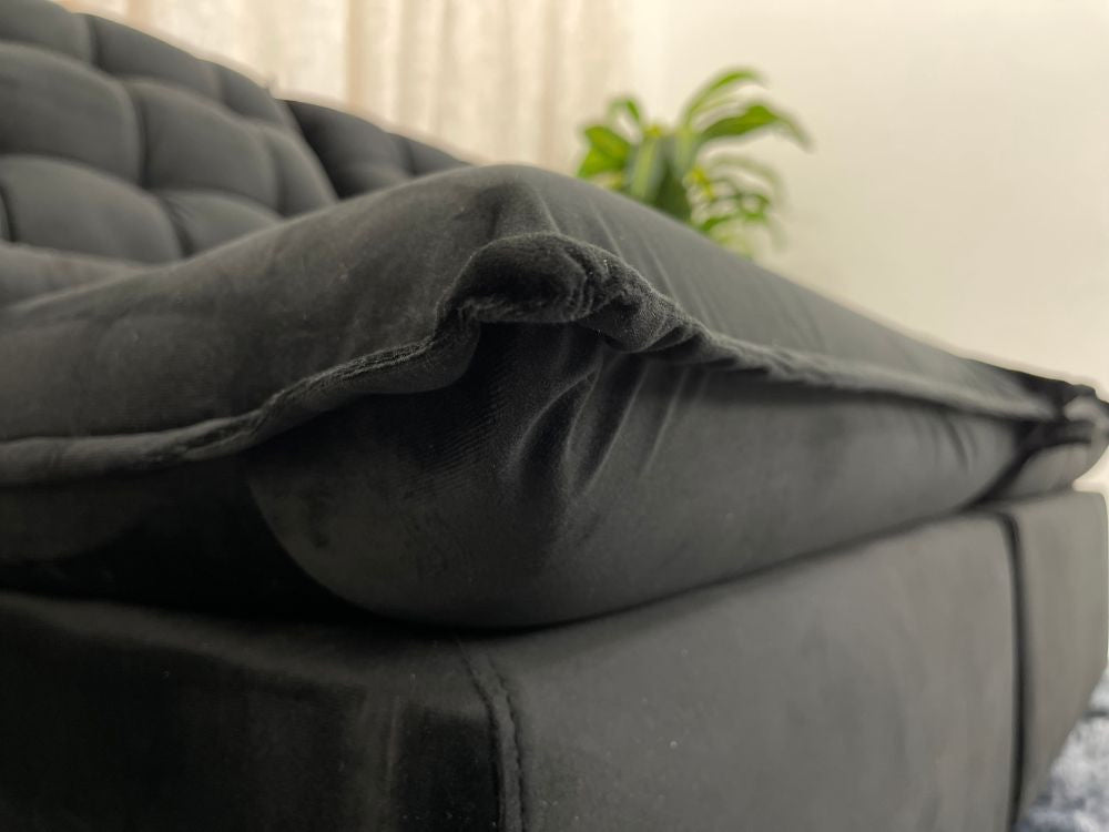 Sofá Retrátil Reclinável Small 2.00m – Preto Veludão - Móveis furniture