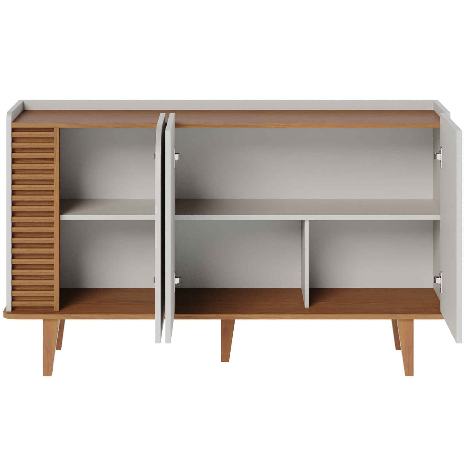 Buffet Jurerê Off White Matte/Freijó - Móveis furniture