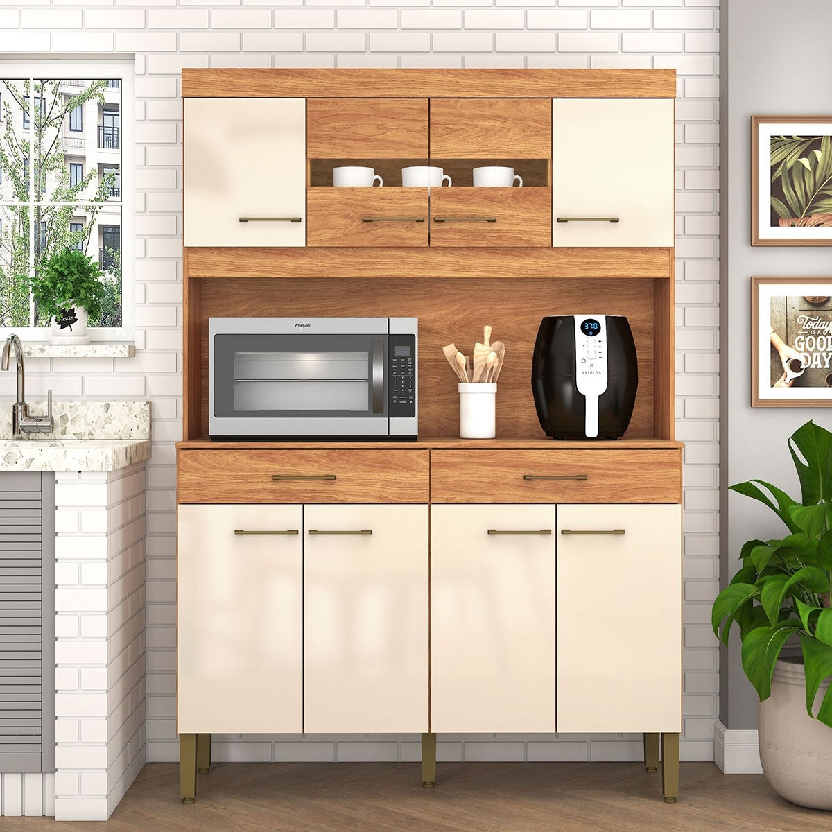 Kit Cozinha Laura K120 1,20 m Cinamomo/Off White – FELLICCI