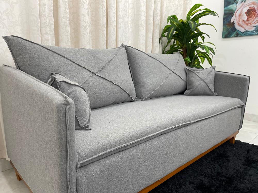 Sofá 2 lugares Lisboa Living 1.80m – Cinza Linho - Móveis furniture