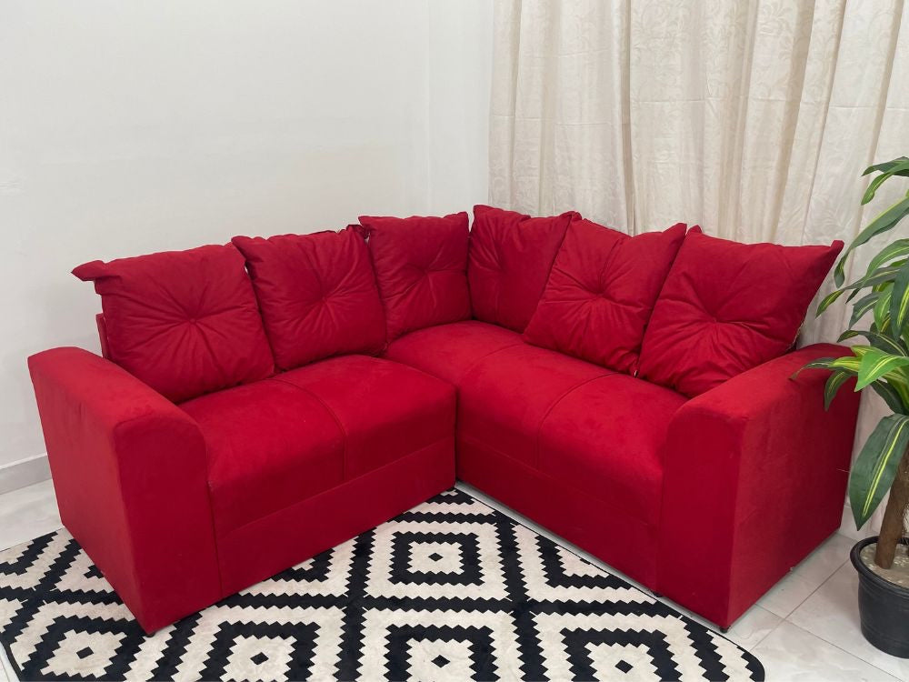 Conjunto de sofá de canto 2 x 3 lugares Félix – Vermelho/Floral Flex - Móveis furniture