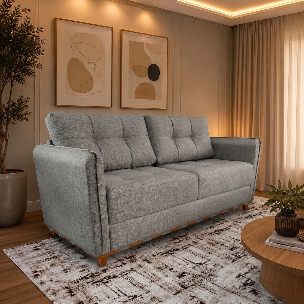 Sofá Living MJ141 1,80 m Linho Cinza 03 – MAJESTOSO ESTOFADOS