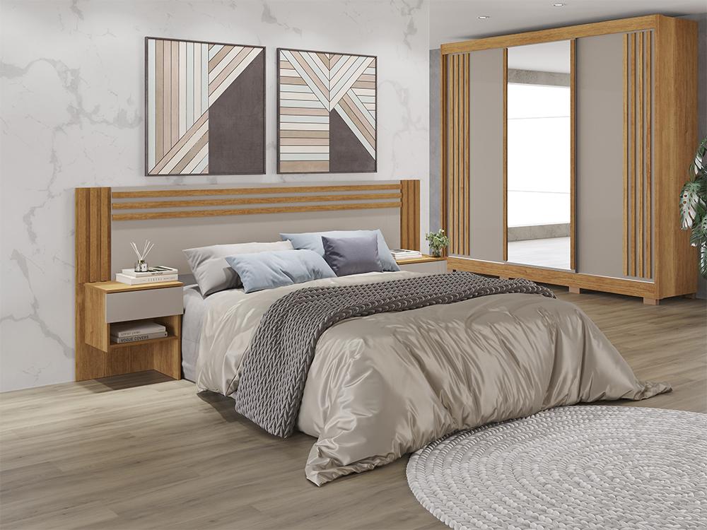 Cabeceira Box Jade Cinamomo.Off White Salleto casal queen - Móveis furniture