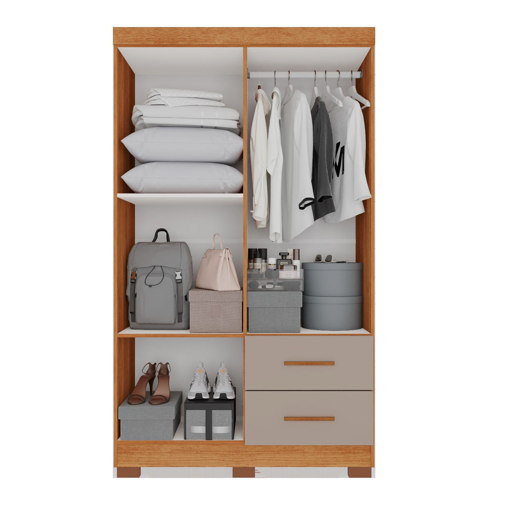 Roupeiro Estrela Premium 4P2G com Pes Branco