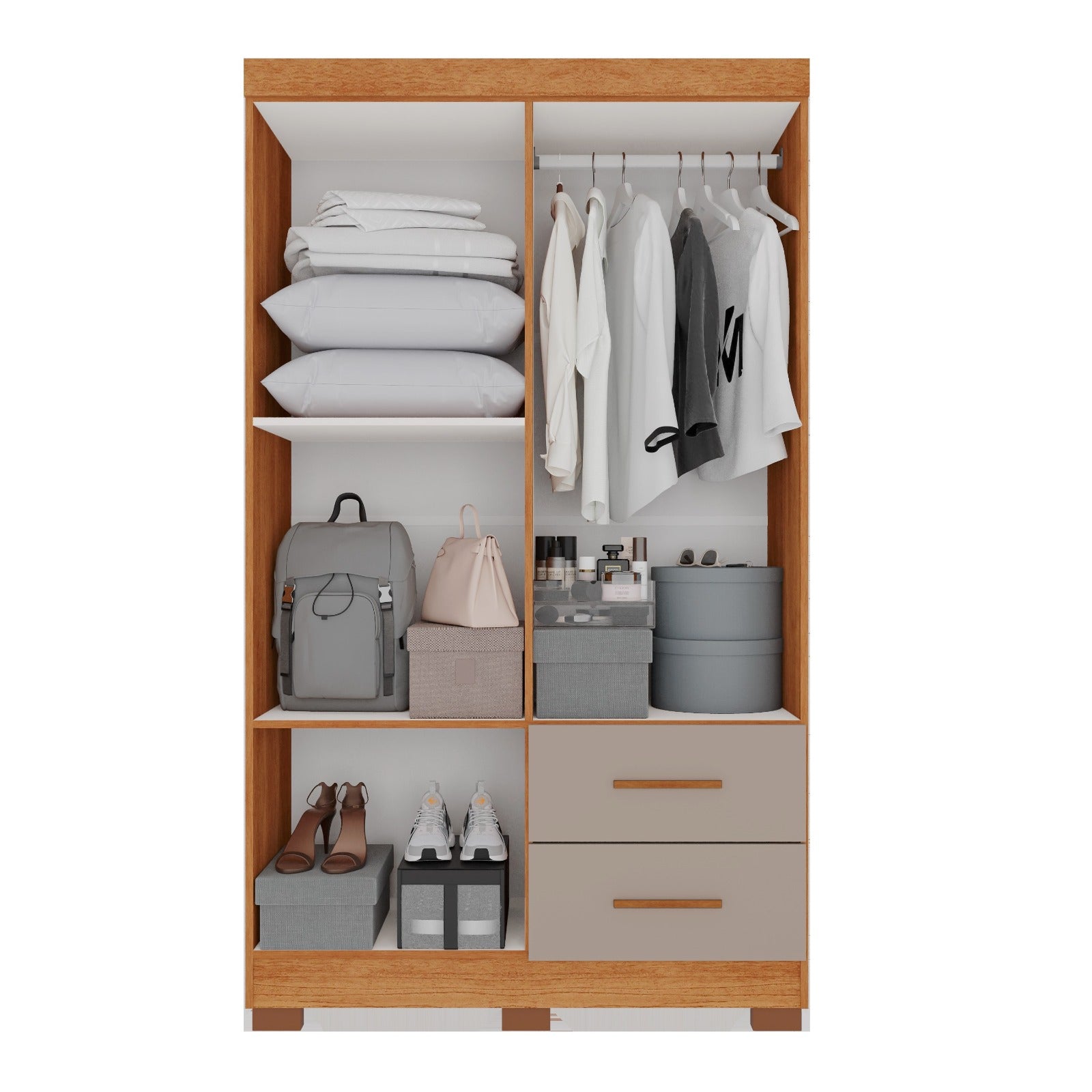 Roupeiro Estrela Premium 4P2G com Pes Branco