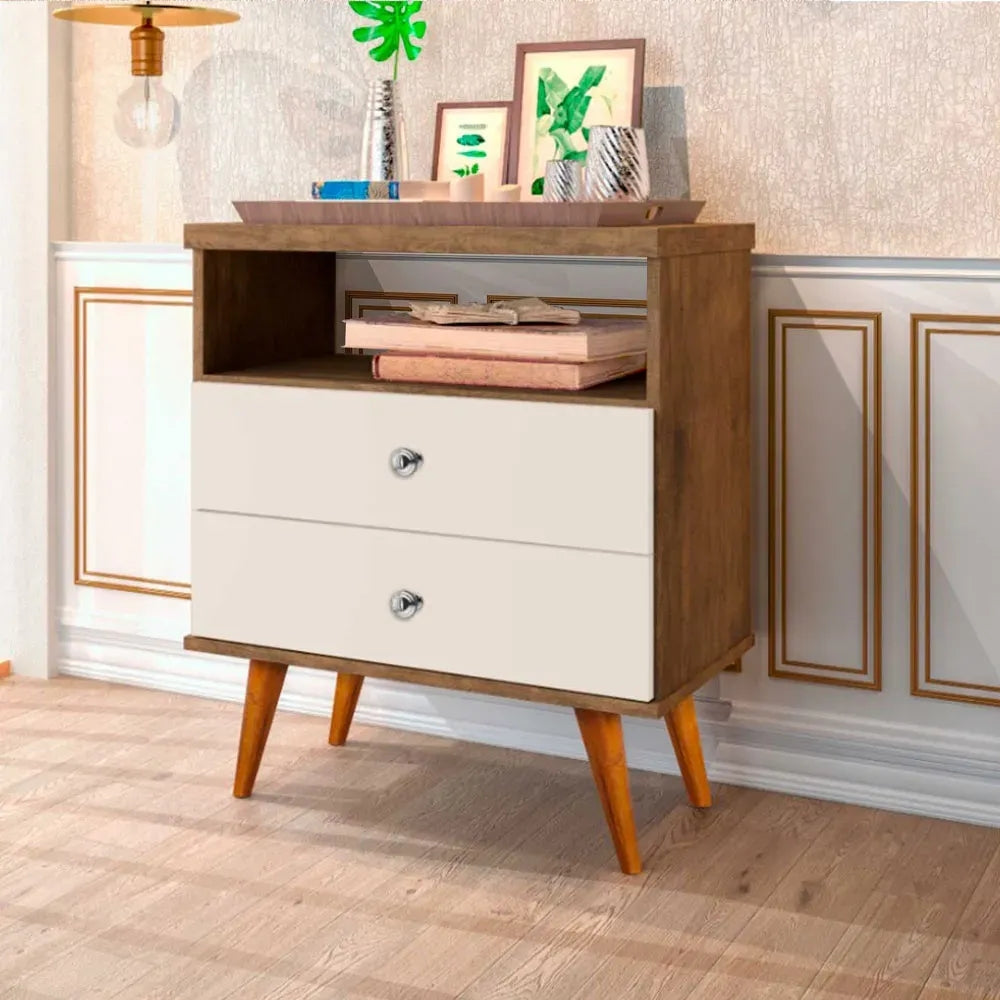 Criado Status 2G1N Jequitiba.Off White J A Moveis - Móveis furniture