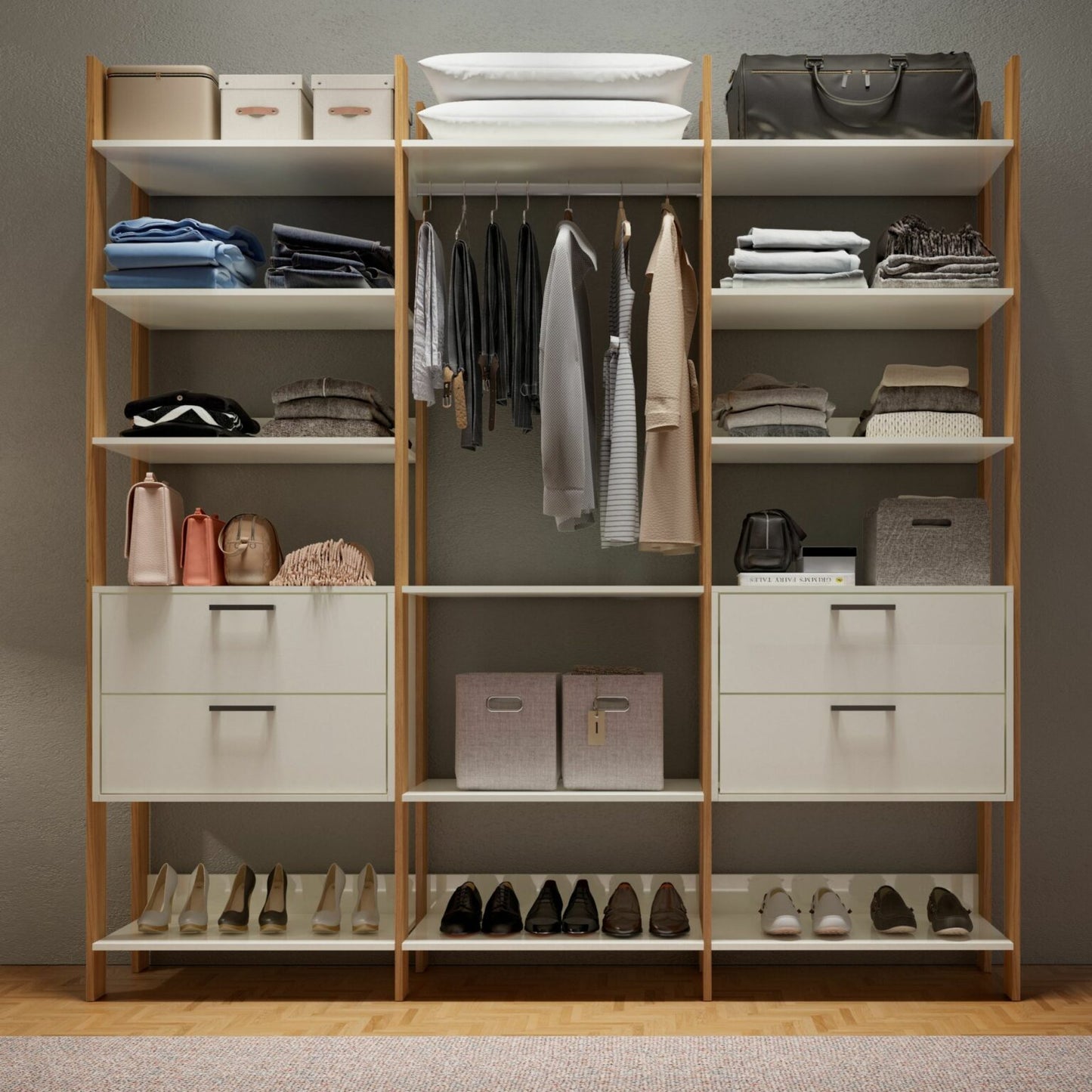 Closet 3 Torres TW404 2,175 m Off White/Freijó – - Móveis furniture