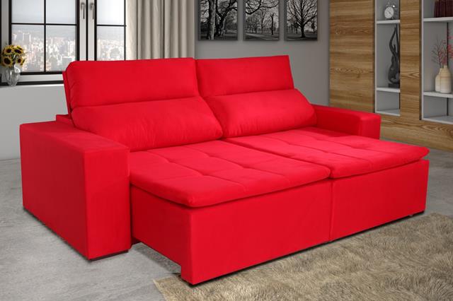 Sofa Retratil Recl Portugal 2xMod 1m Vermelho - Móveis furniture
