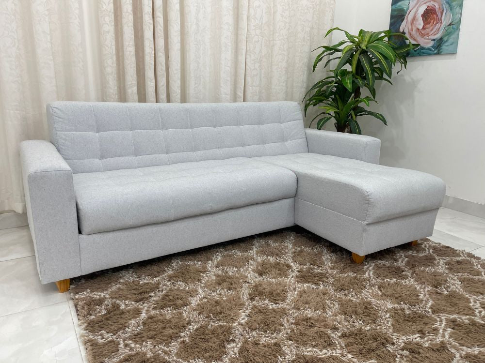 Sofá Colorado com Cheise 2.13m – Cinza Linho - Móveis furniture