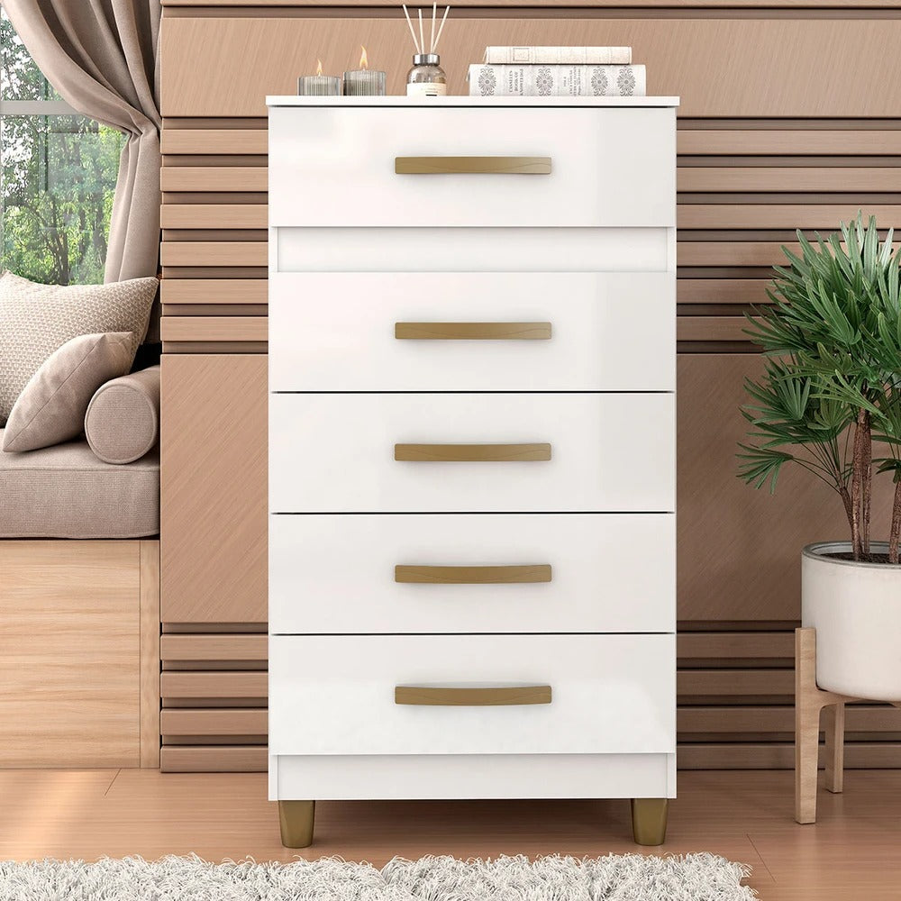 Cômoda 5 Gavetas Malta CO250 Branco – FELLICCI