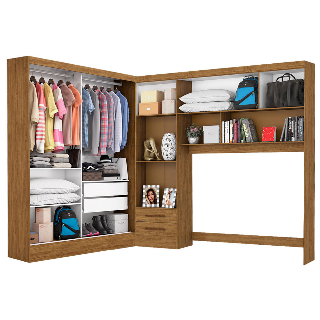 Modulado 4 Portas + Guarda-Roupa 2 Portas Santiago Plus Cinamono – CARIOCA MÓVEIS - Móveis furniture