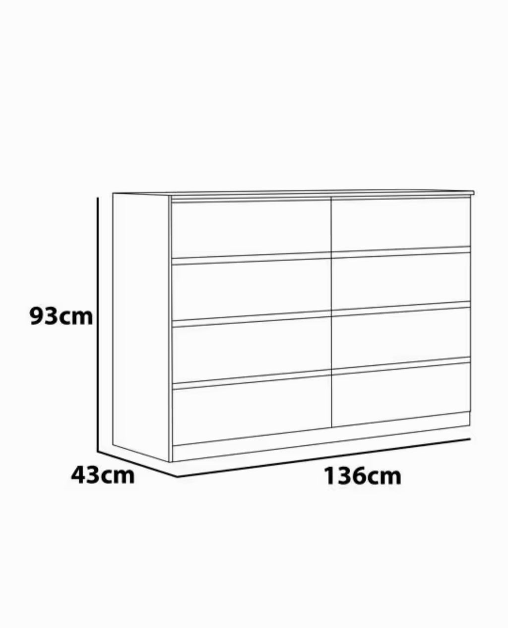 NOVO HORIZONTE - CÔMODA 8 GAVETAS BELLO - Móveis furniture