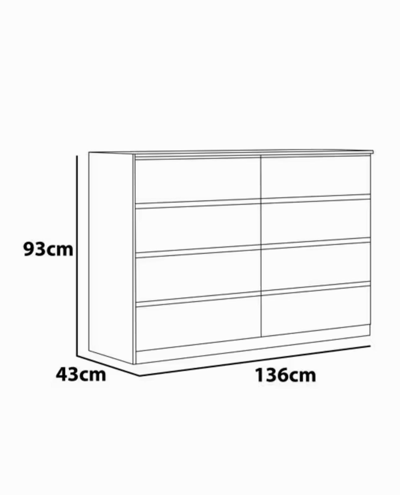NOVO HORIZONTE - CÔMODA 8 GAVETAS BELLO - Móveis furniture