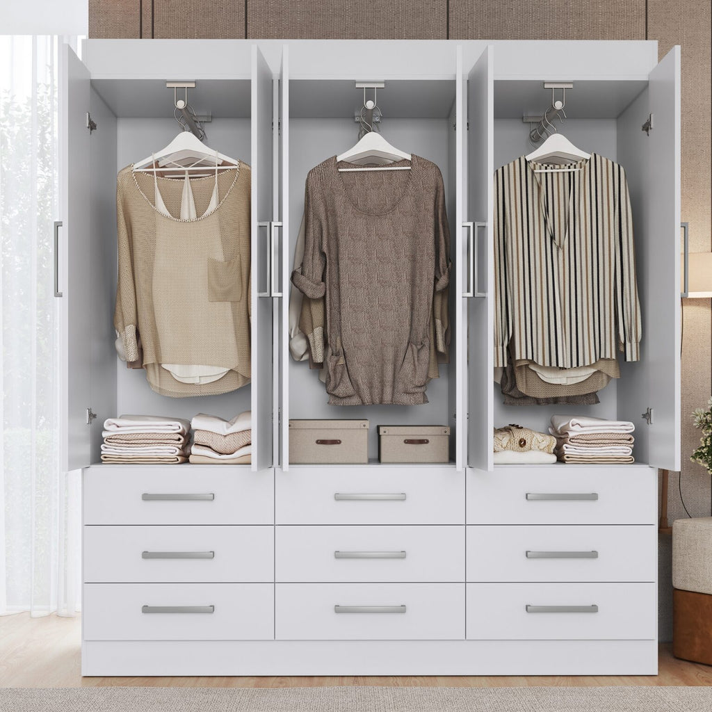 Guarda-Roupa 6 Portas Milão 1,50 m Branco – MÓVEIS CADORIN