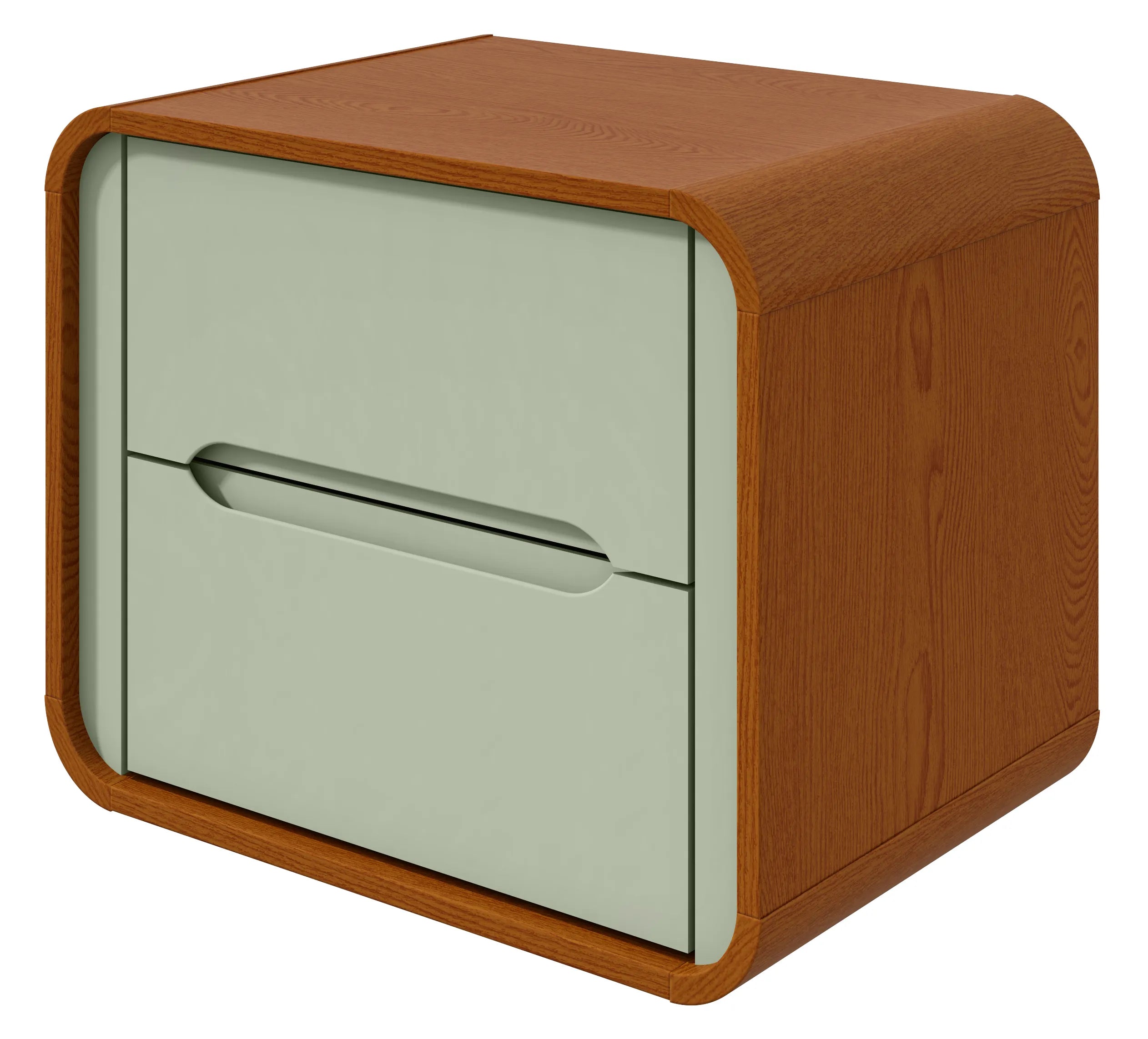 Mesa de Cabeceira Loop Lopas 2 Gavetas Frassino e Salvia - Móveis furniture