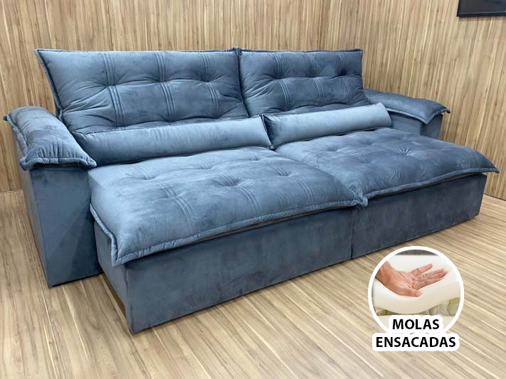 Sofá Retrátil Reclinável 2,50 m Terracota 328 Maricá - Móveis furniture