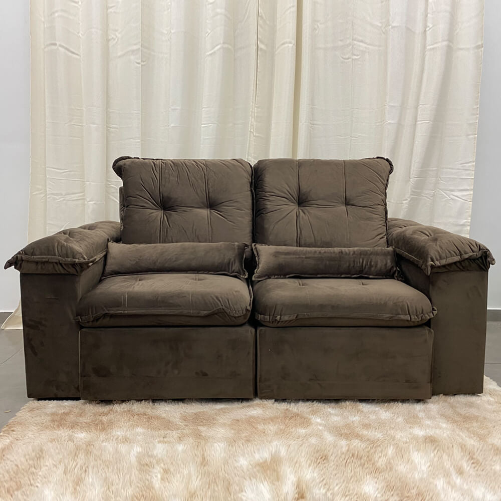 Sofá Arsenal 3 Lugares Retrátil e Reclinável 200cm Tecido Veludo - Móveis furniture