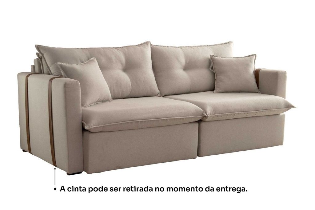 SOFA RETR LISBOA 220CM S/CX LINHO BEGE/459 – EST TEIXEIRA