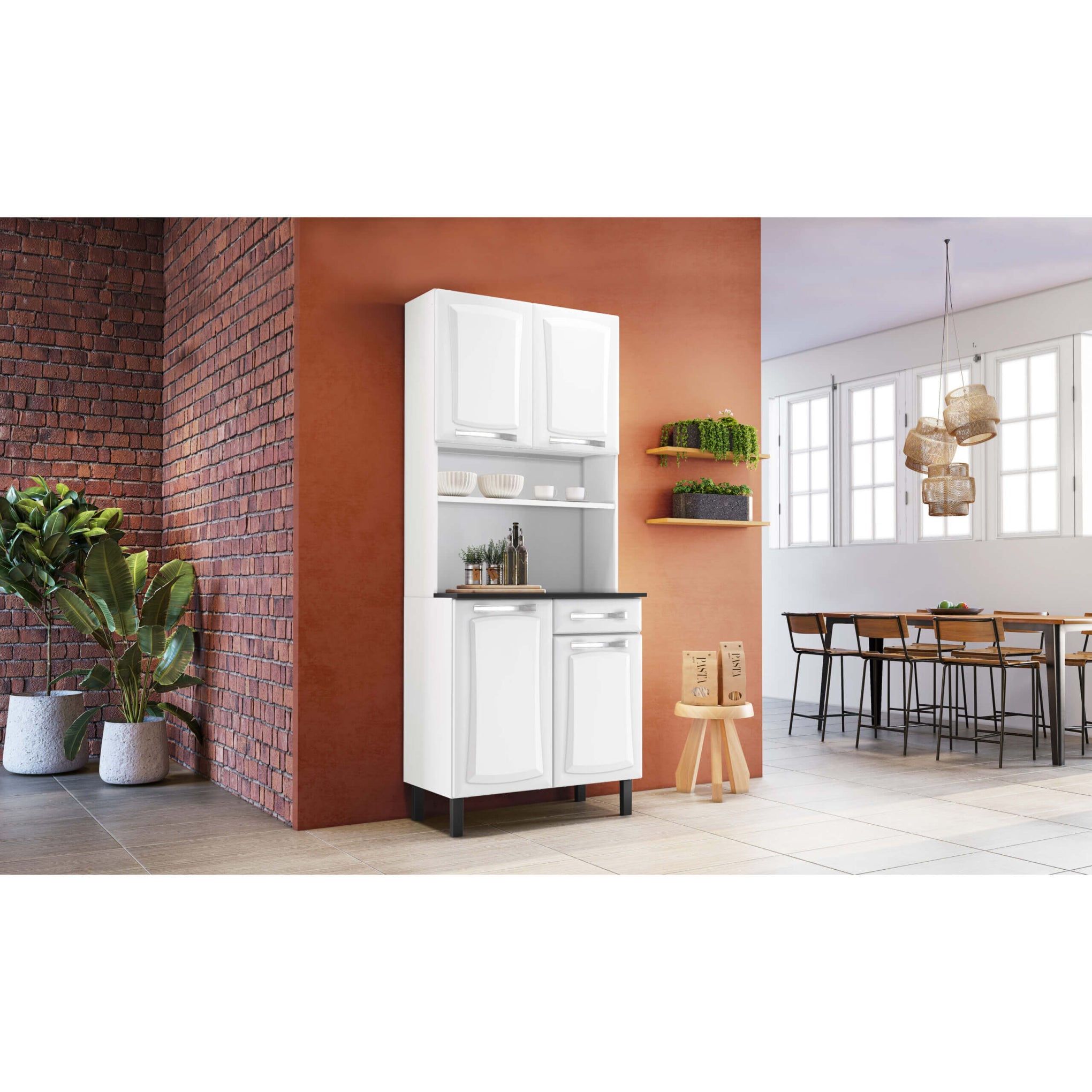 Armário de Cozinha Pratika 4 Portas 1 Gaveta Itatiaia - Móveis furniture