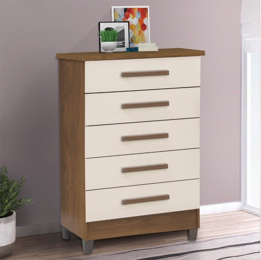 Cômoda Paola 5 gavetas Rudrack - Móveis furniture