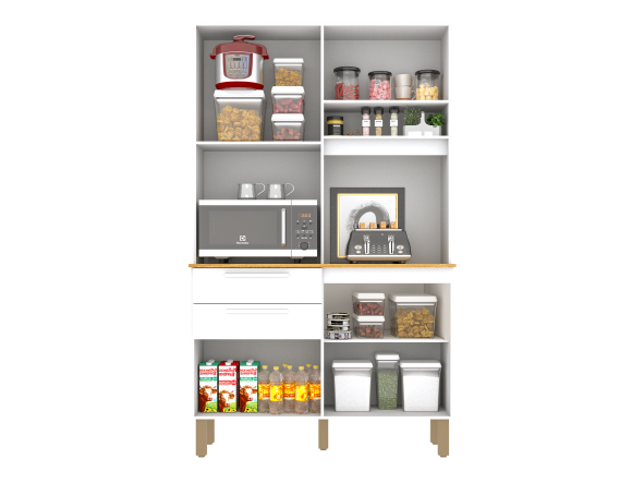 Kit Cozinha Dubai 5P2G Branco Salleto