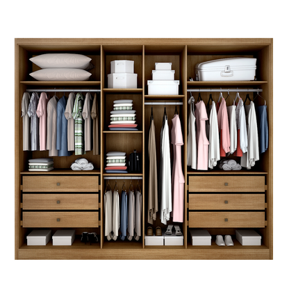 Roupeiro Casal Robust Plus BRANCO 6 Portas 6 Gavetas 100% MDF - Novo Horizonte