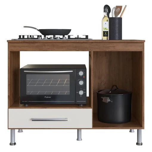 Balcão para Cooktop Indekes 105cm 1 Porta 1 Gaveta - Móveis furniture