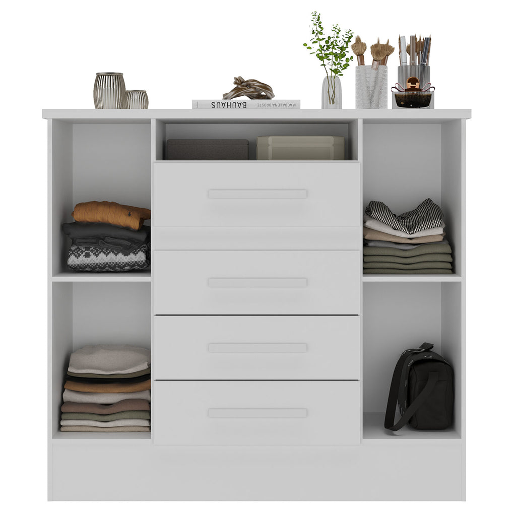 Cômoda 4 Gavetas e 2 Sapateiras Laguna 11CO2430 Branco – RODIAL MÓVEIS