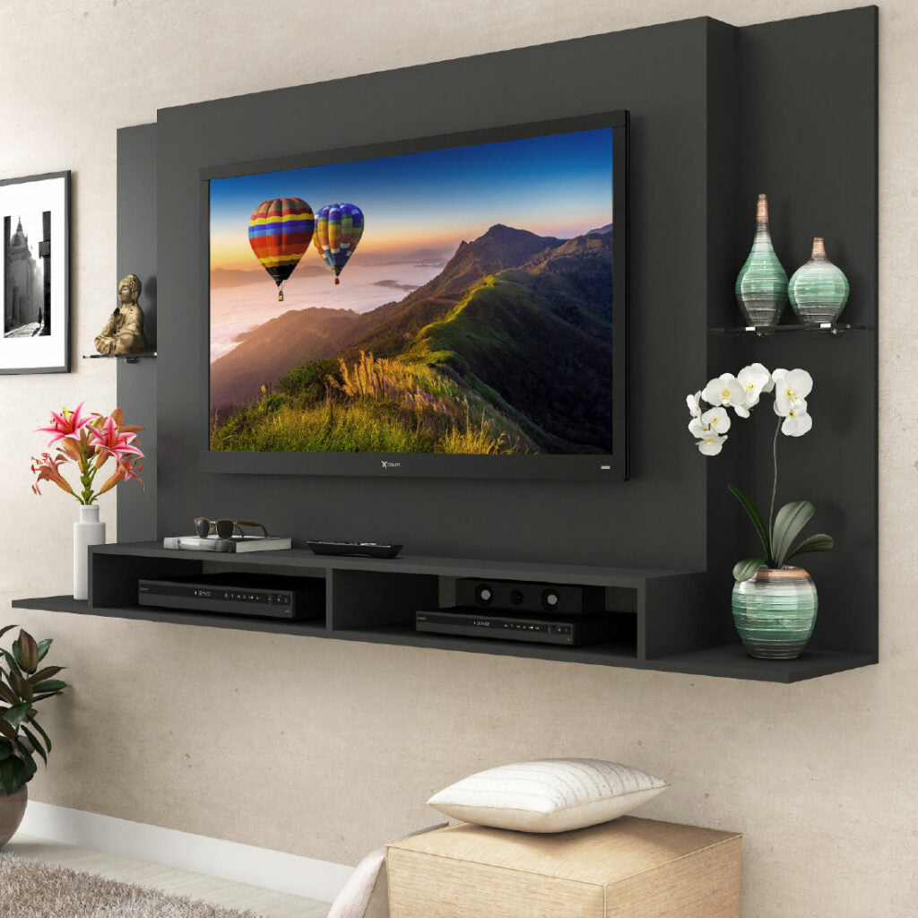 Painel até 60″ Jonas P700 Grafite – FELLICCI - Móveis furniture